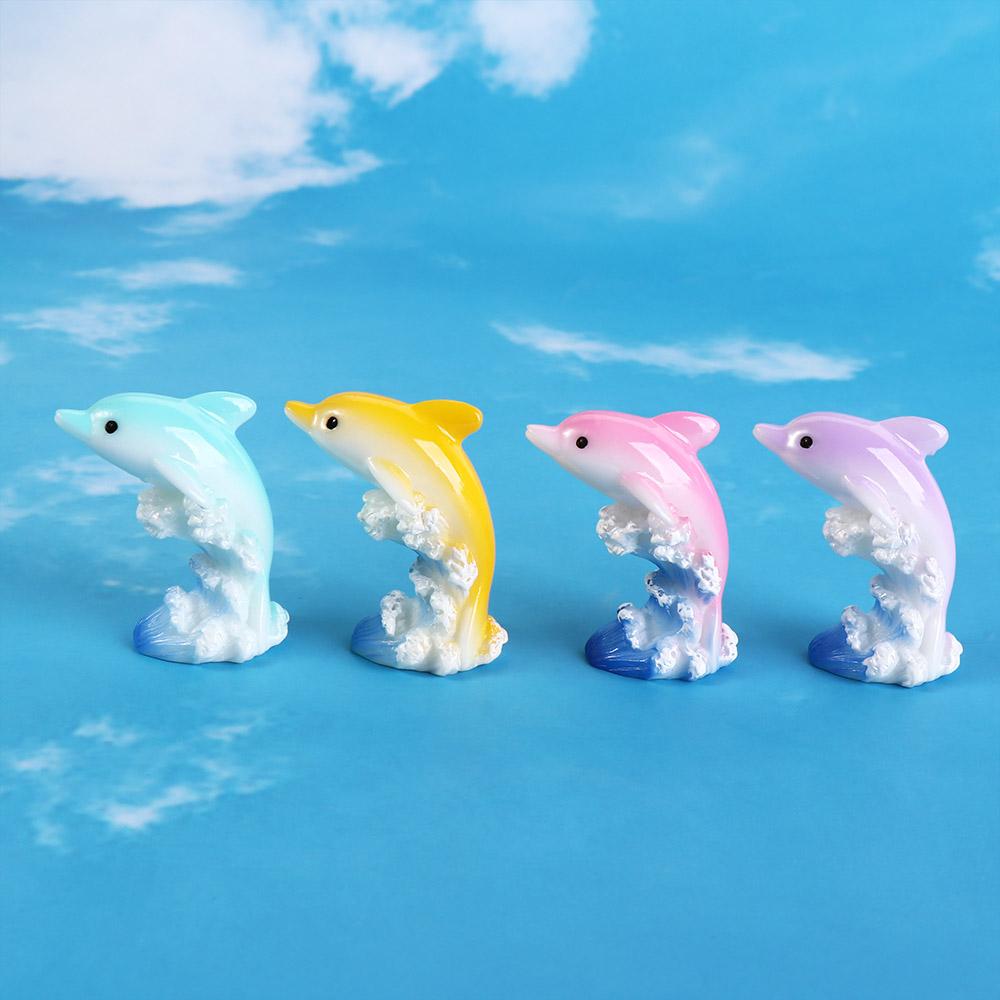 Ocean Series Seven Color Dolphin Cartoon Car Desktop Ornaments Mini Dolphins Ornaments  Aquarium