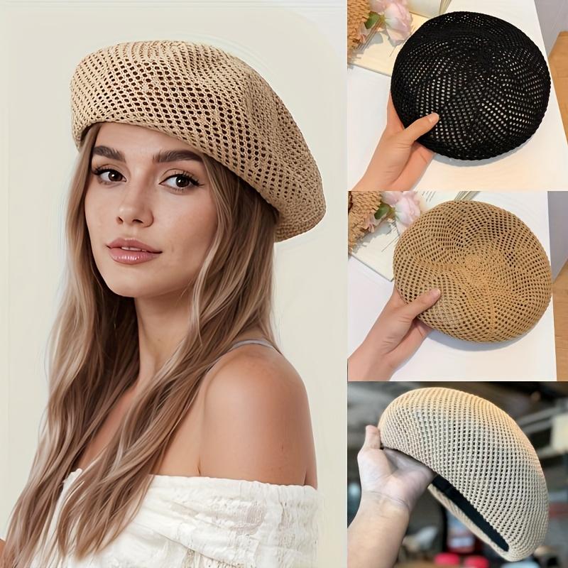 Cappello Zucca Traforato Traspirante Primavera Estate, Berretto a Cupola Retrò, Cappello da Pittore Leggero alla Moda, Copricapo Casual Quotidiano per Donne