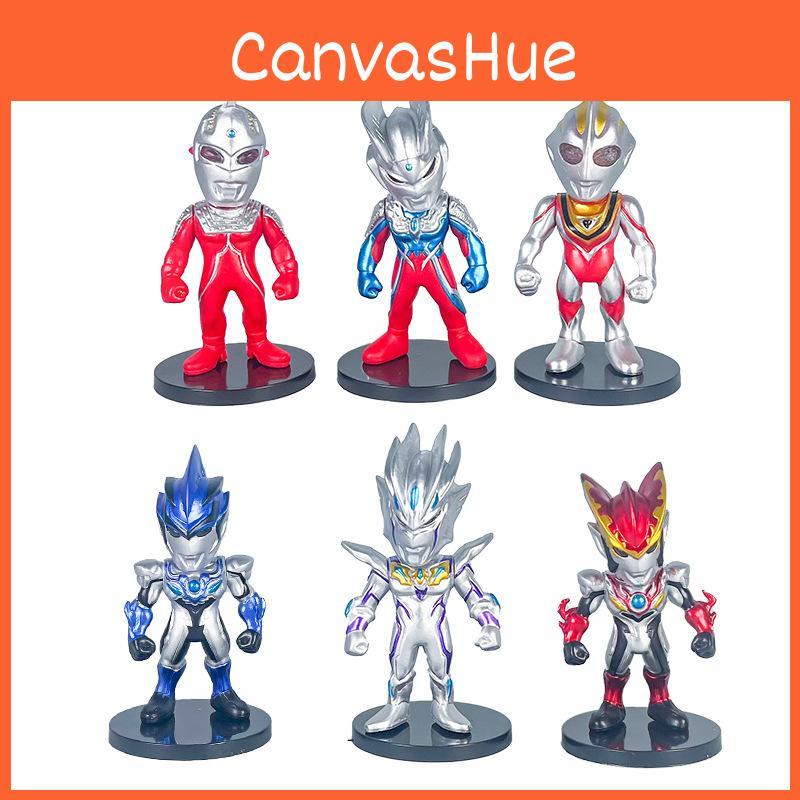 Ultraman Character Cartoon Mini Model Ornament Six Pieces Set For Desktop Decor