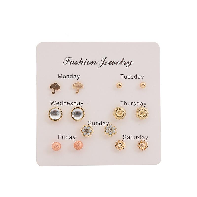 2021 Gouden Geometrische Stud Oorbellen Set: Modieuze & Elegante Dames Sieraden (7 paar)
