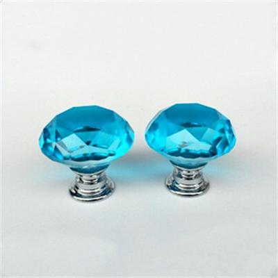 Cupboard Drawer Color Diamond Single Hole Furniture Hardware Handle Transparent Small Handle Crystal Handle Screw