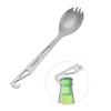 Lixada Edelstahl-Göffel mit Flaschenöffner, leichtes Outdoor-Dinner-Göffel-Besteck für Reisen