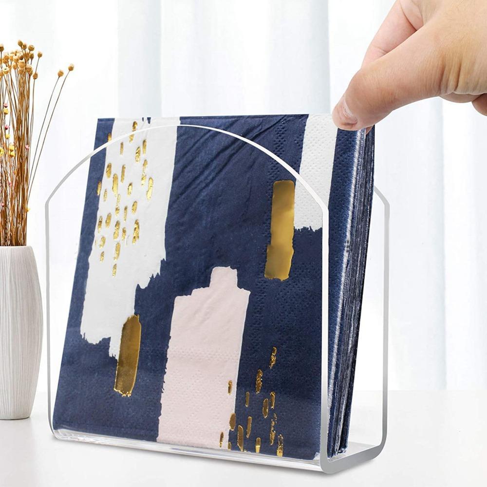 Sturdy Durable Acrylic Napkin Holder Transparent U-shape Napkin Rack Creative Premium Tissue Organizer Kitchen Organize