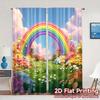 2pcs   2D FLAT PRINTING Curtains (Without Rod) Rainbow Blossom Contemporary Chic Curtains 100% Polyester Curtains Outdoor