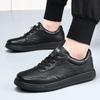 New Men Genuine Leather Casual Shoes Fashion Cool Flat Skate Shoes Street Cool Lace-up Sneaker