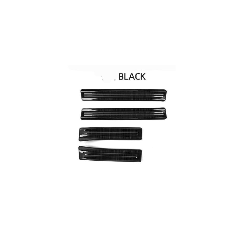 Car Interior and Exterior Door Sill Protectors Front and Rear Sill Guards Step Trim Strips Stainless Steel for Hyundai KONA SX2