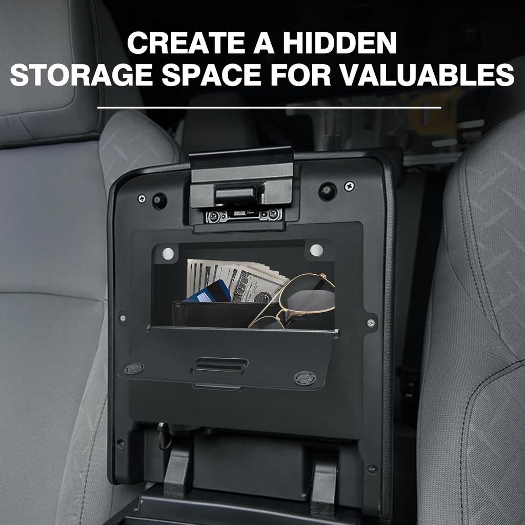 Muslogy Center Console Organizer Compatible with 2024 Toyota Tacoma 4th Gen Accessories Interior Storage Box Insert Tray Phone Pocket(Console