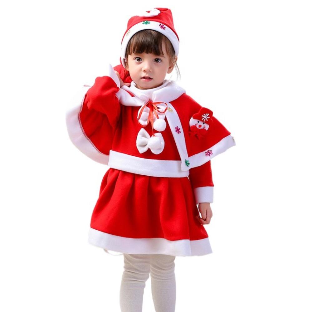 Fleece Children's Christmas Clothes Hat Kids Cosplay Clothes  Boys Girls