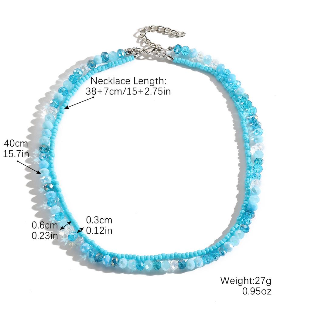 Necklace for Women No Color Loss Simple Rice Beads Beaded Necklace Women Light Niche Fashion Colorful Crystal Necklace Elegant Necklace