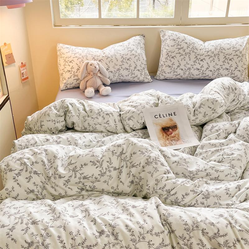 

Комплект постельного белья Принцесса Простой цветочный пододеяльник наволочки простыня одинарный полуторный двуспальный королевский размер домашний декор комплект постельного белья Single150x200 3pcs