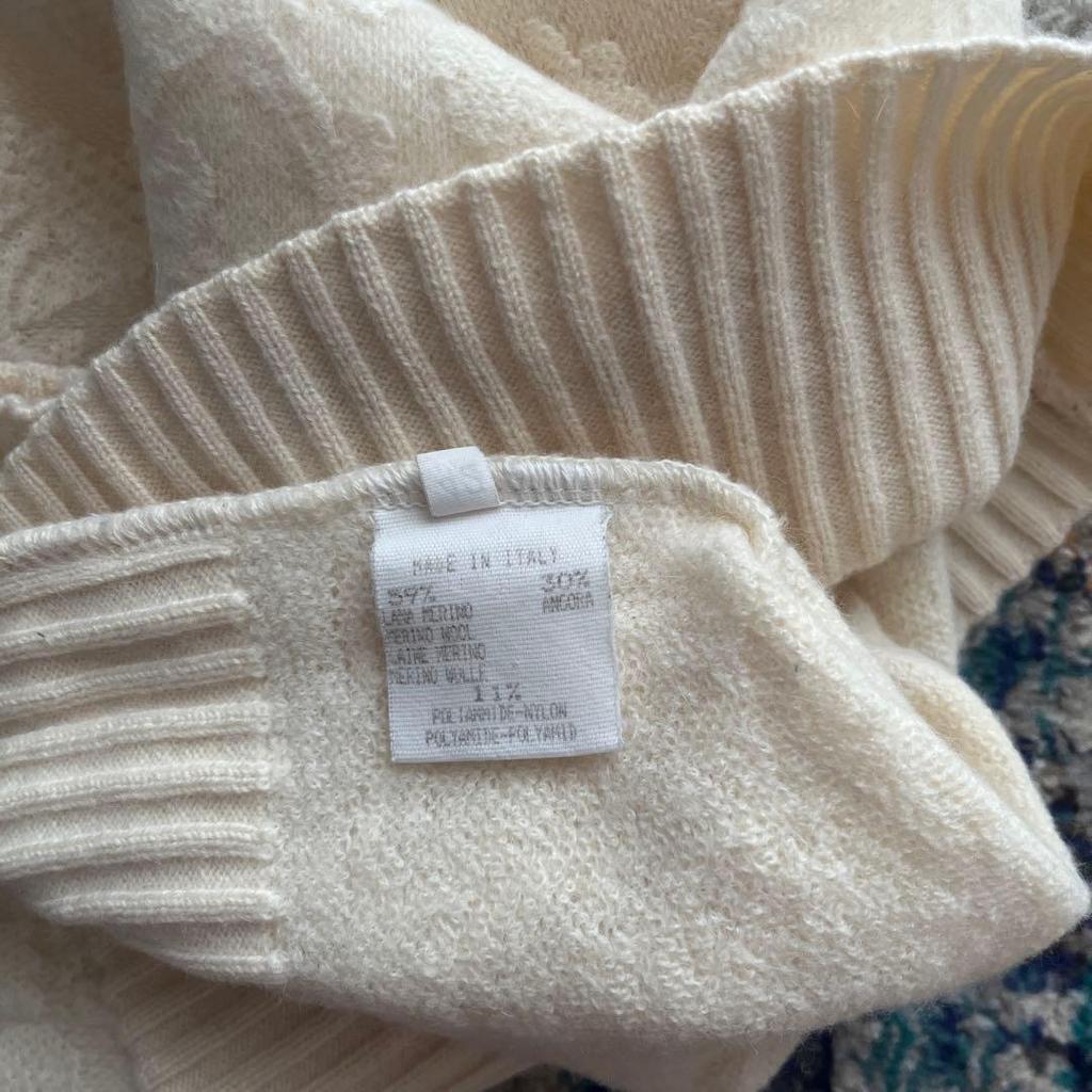 [Top quality/rare] 80s~90s Valentino Angora blend jacquard short sleeve knit