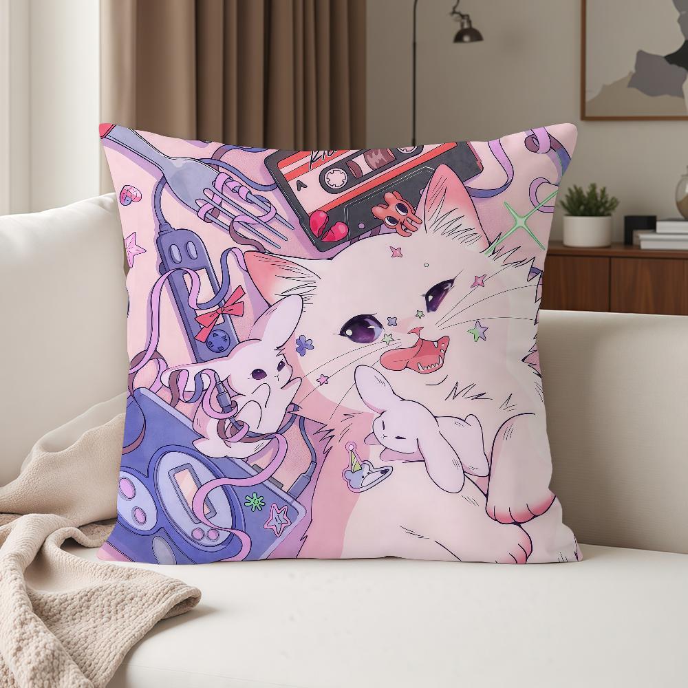Cute Dreamy Cat Kkiera Pillow Case Suitable For Bedrooms Living Rooms Cars Home Decoration
