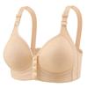Large Size Front Button Nursing Bra, Gathered for Breathability and Comfort, with Side Breasts for Middle-aged Mothers Without Steel Rings