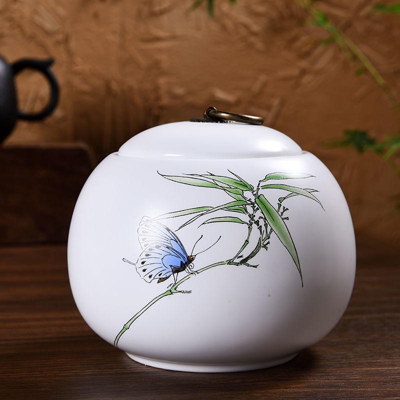 Classical Style Hand-painted Ceramic Tea Cans Non-woven Sealed Tea Storage Tank Household Large Fresh-keeping Moisture-proof Can