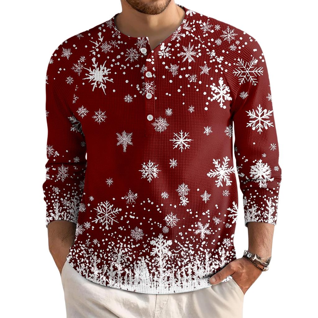 Men's Loose Casual Button Down Collar Long Sleeve Top