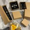 10pcs High Quality Jewelry Gift Boxes Ring Earrings Organizer Display Kraft Paper Packaging Boxes Black Sponge Birthday Wedding