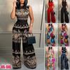Bedruckter Jumpsuit für Damen, modisch, ärmellos, hohe Taille, weites Bein, lässige Damenhose