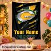 Green Bay Packers Personalized Wall Tapestry Custom Name Text Polyester Hanging Decor Home Room
