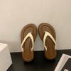 2025 flat-bottomed women's clip simple toe summer new student fashion Korean version of flip-flops cool slippers women