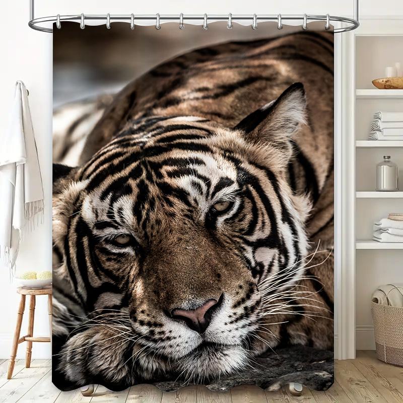 Luxury Bath Shower Curtain Floral Print Bathroom Decor Waterproof Washable Polyester Fabric Size Customizable