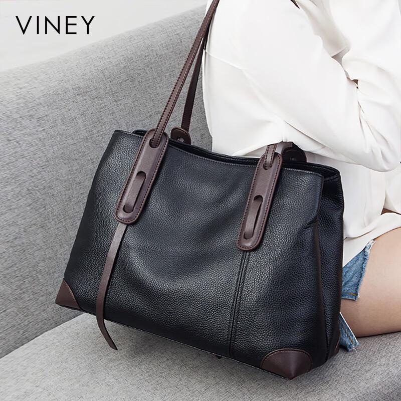 Viney Women's Large Capacity Leather Tote Bag