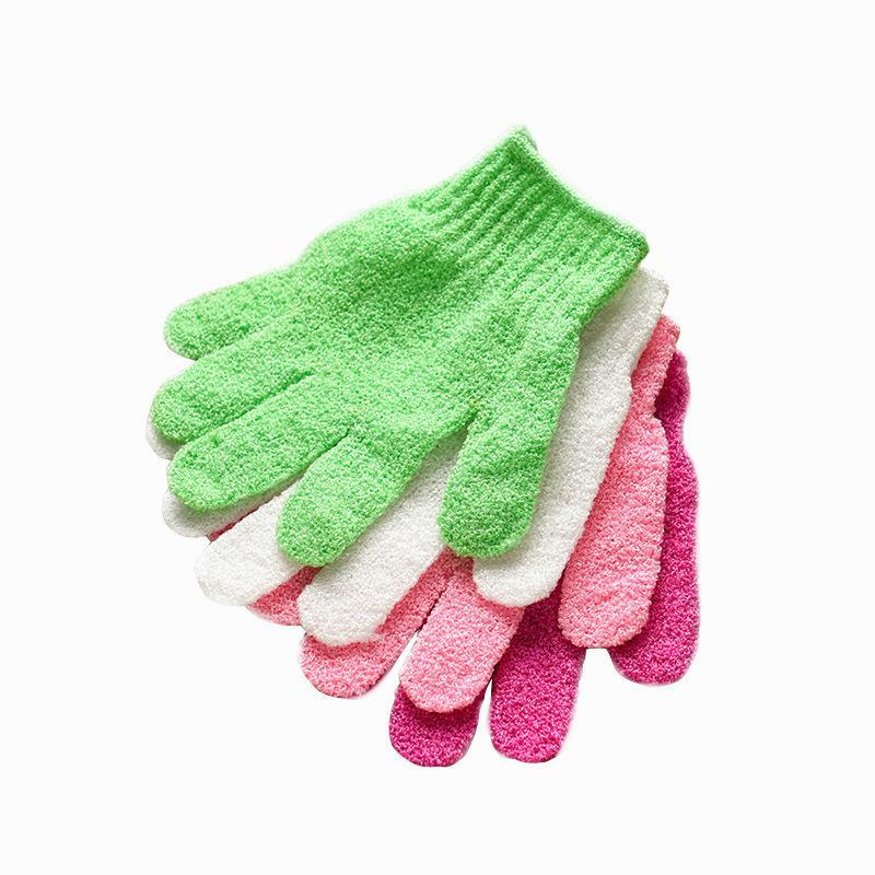 2Pcs 2-in-1 Exfoliating Bath Gloves Massage Peeling Shower Scrub Mitts for Full Body Skin Smoothing Care