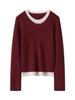 Women's Half-Zip Round Neck Wool Two-Piece Sweater - Spring/Autumn 2026 Edition
