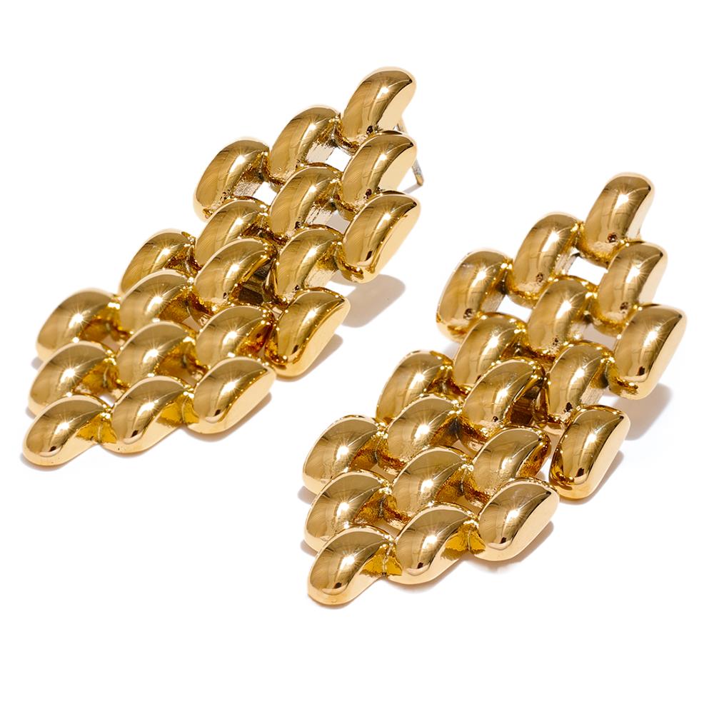 

Eetit 2024 серьги-капли из нержавеющей стали с геометрической цепочкой для женщин, предотвращающие аллергию, металлические подвески, модные ювелирные аксессуары, подарок золотой