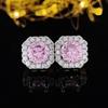 Silver Color Korean Zircon Stud Earrings Brincos for Women Wedding Boucle D'oreille Femme Bijoux Christmas Gift Bijoux E1104