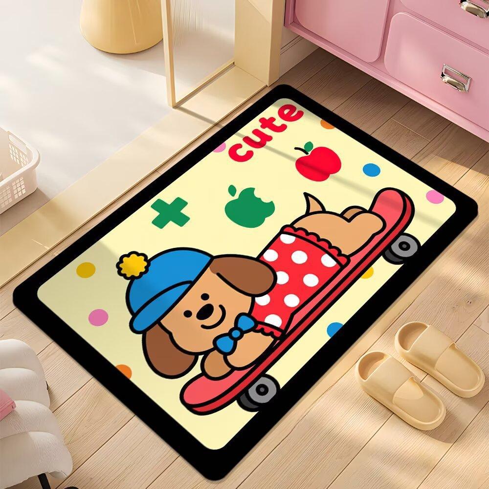 Floor Mat Bathroom Absorbent Mat Cartoon Cute Dopamine Non-slip Mat Household Dirt-resistant Foot Mat Diatom Mud Floor Mat