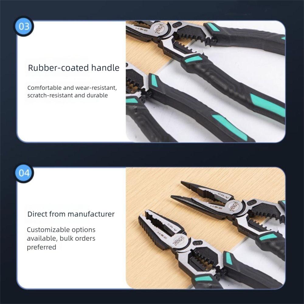 Useful Metal Hammerhead Pliers CR-V Universal Diagonal Pliers With Hammerhead multifunctional Wire Cutting Hardware Tools