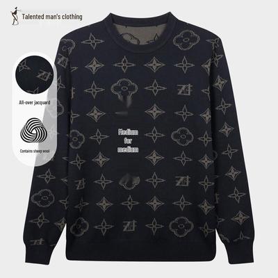 Caizi Men's Pullover Round Neck Sweater