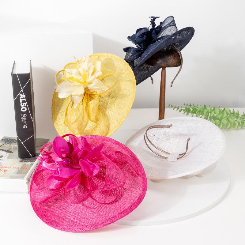 Garden Supplies My Women's Dark Blue Royal Ascot Hat Fascinator For Tea Party Floral Wedding Millinery Cap Elegant Church Kentucky Derby Chapeau Cap