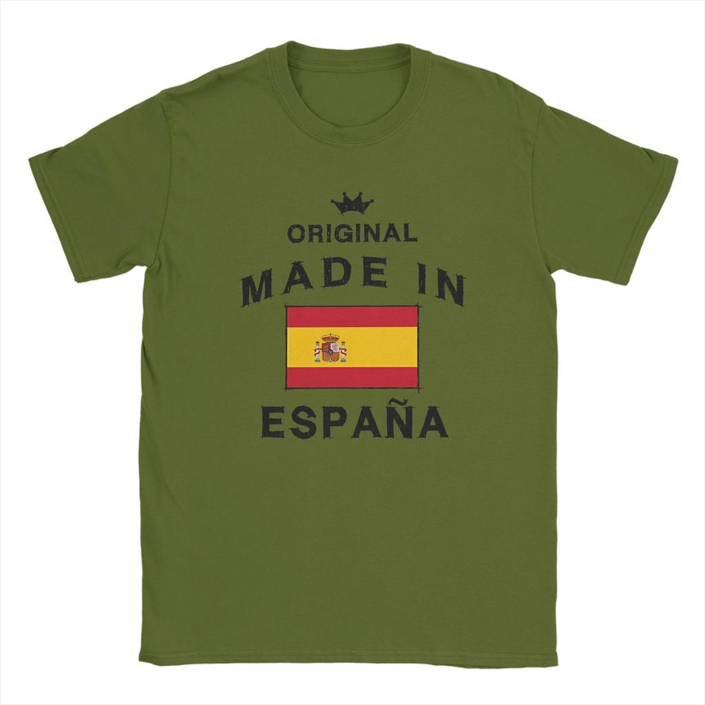 Spain Spanish Map T Shirt Summer Trendy Cool TShirts Men Cotton Crew Neck Oversized Clothing Short Sleeves Vintage Tshirt