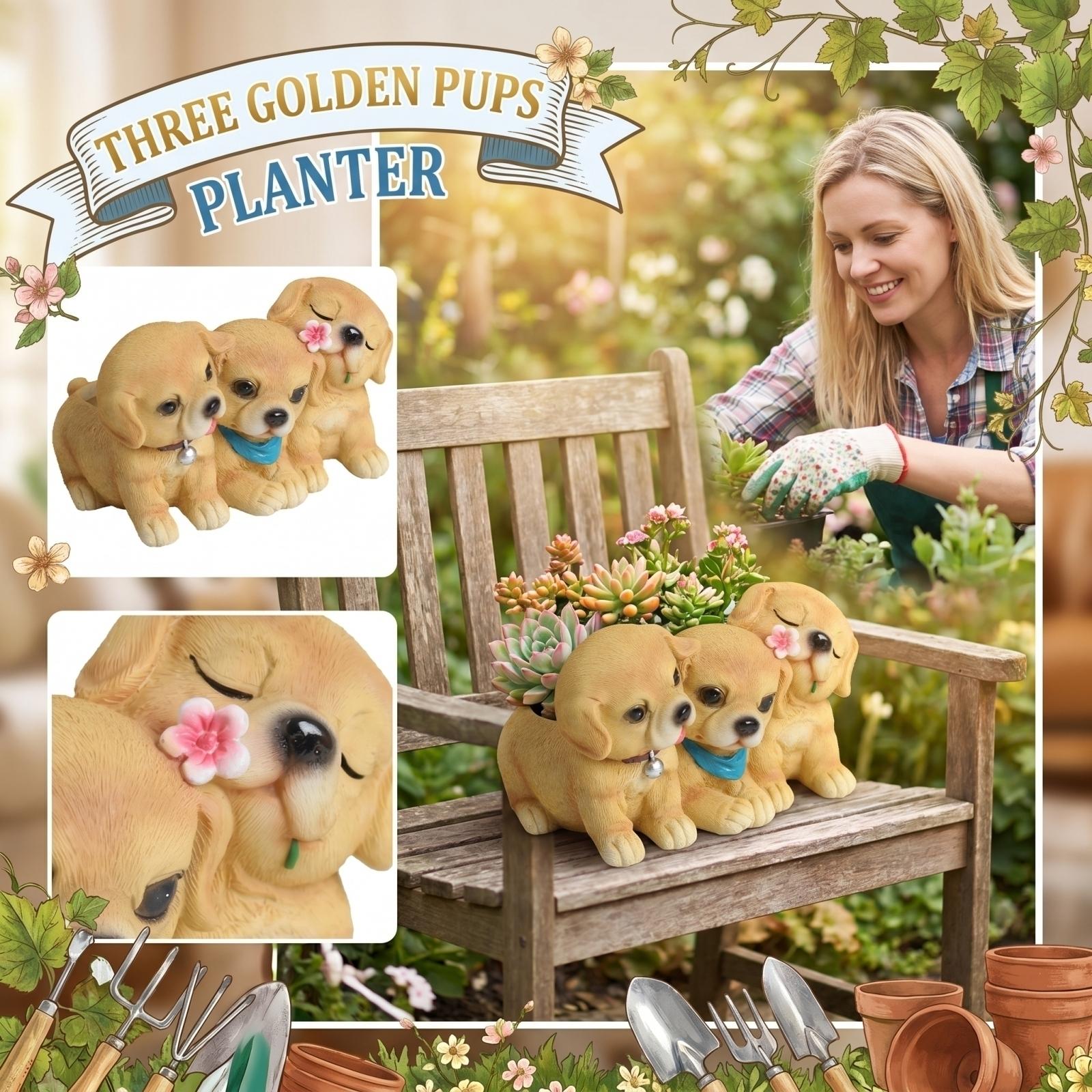 

Dog Shaped Flower Pot, Cute Resin Plant Pot With Drainage Holes, Suitable For Home Decoration, Kitchen Countertop Decoration, And Gifts. one size