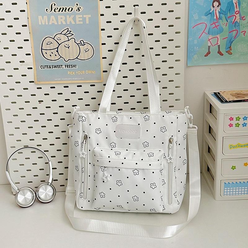 Schoolbag, cherry blossom pink Korean fresh school bag, Japanese princess versatile cute star print backpack, middle and high school backpack