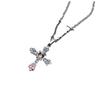 Sweet Cool Style Spice Girl Cross Necklace Female Heavy Industry Diamond Gothic Style Necklace Design Collarbone Chain