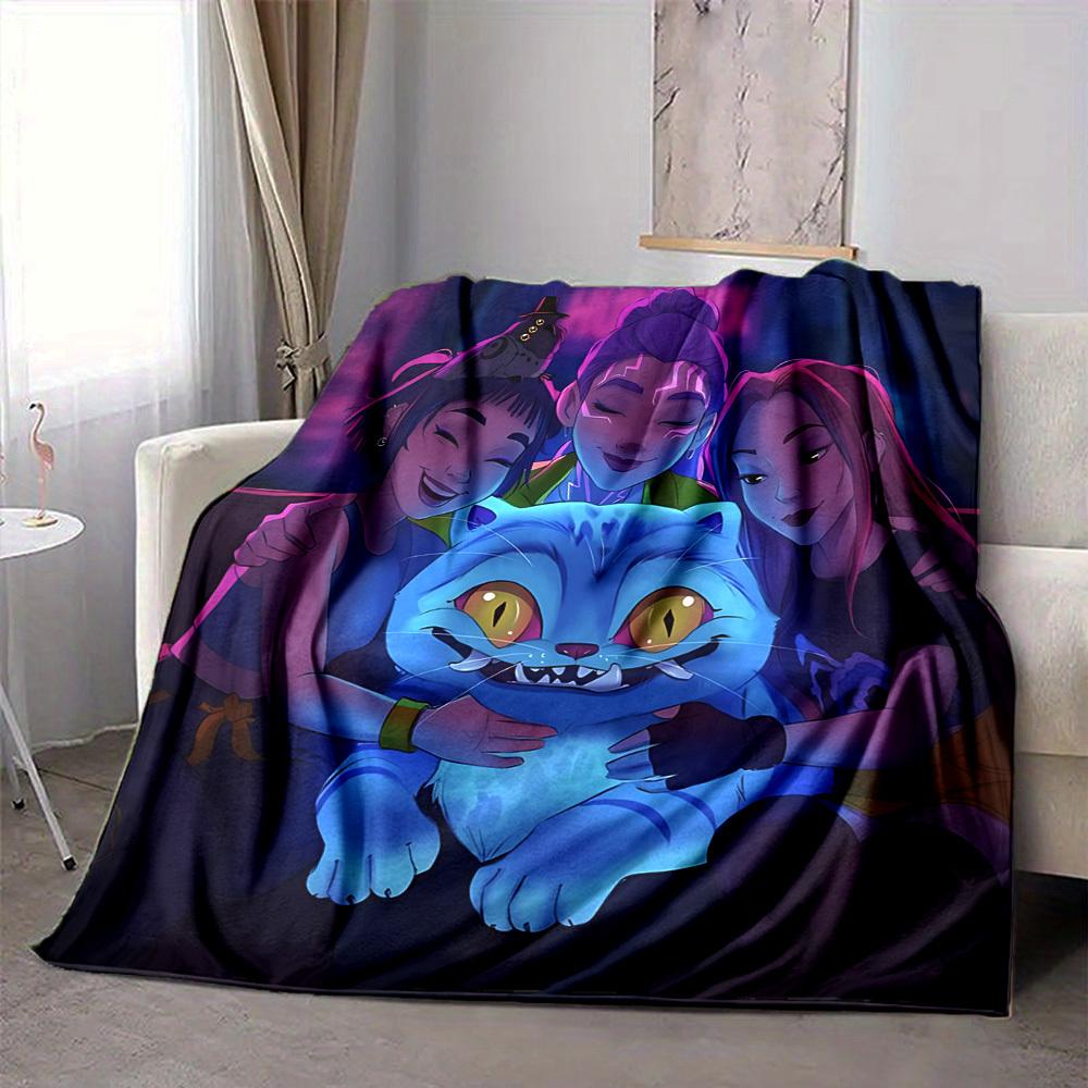 1PC K POP Demon Hunters, Huntrix Blanket, Throw For Sofa, Bed, Travel, Camping, Livingroom,