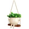 1-2PCS Swing Flower Container Resin Cartoon Flowerpot Creative Wall Hanging Head Planter Multifunctional Garden Patio Supplies