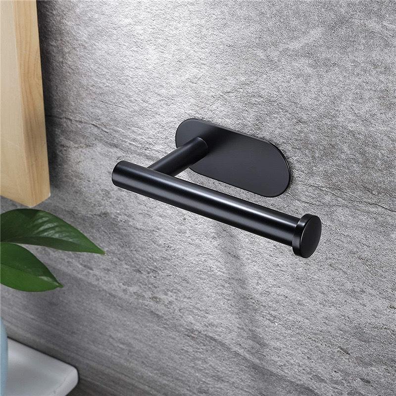 No Punching Self Adhesive Towel Holder Simple Plastic Toilet Roll Paper Holder Bathroom Kitchen Wall Storage Stand Home Decor
