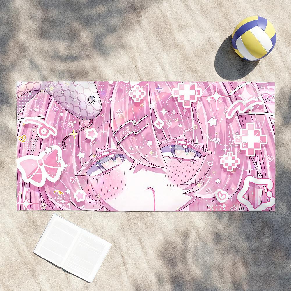 Anime Cute Girl Towel Soft Pool Gift For Travel Gym Shower Camping Quick Dry Sports Beach Towel