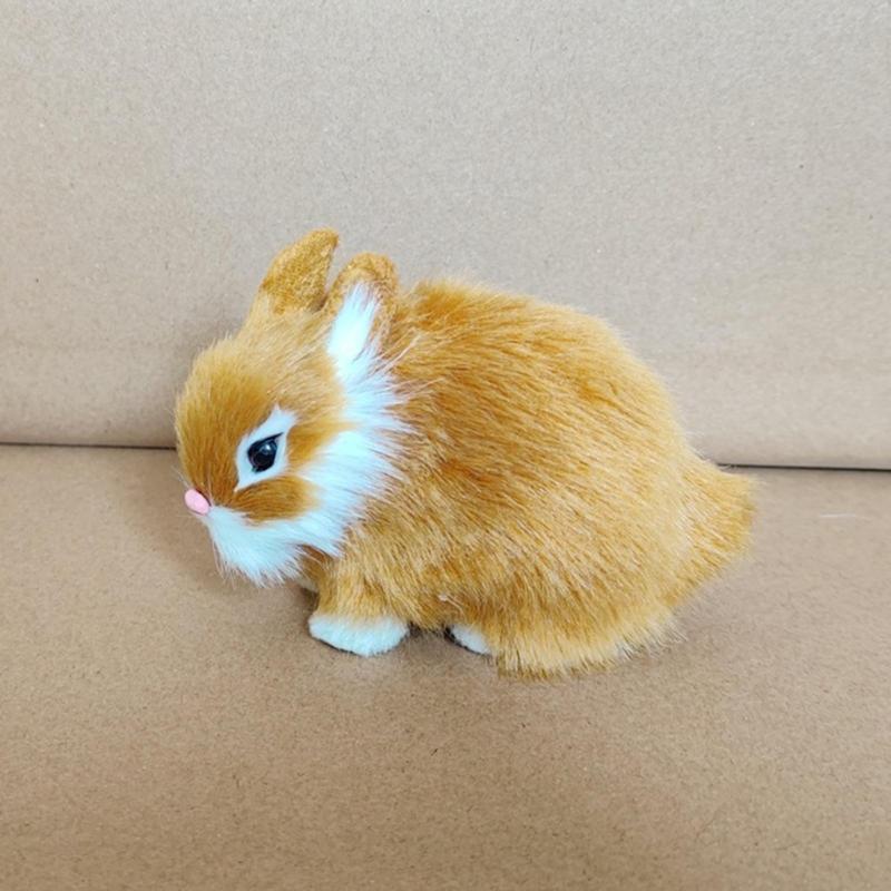 Simulation Rabbit Doll Cute Bunny Statue Cute Animal Art Ornaments for Children Day Kid Girl Boys Present Gift