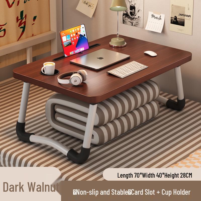 Foldable Laptop Bedside Table - Adjustable Study Desk for Bedroom or Bay Window