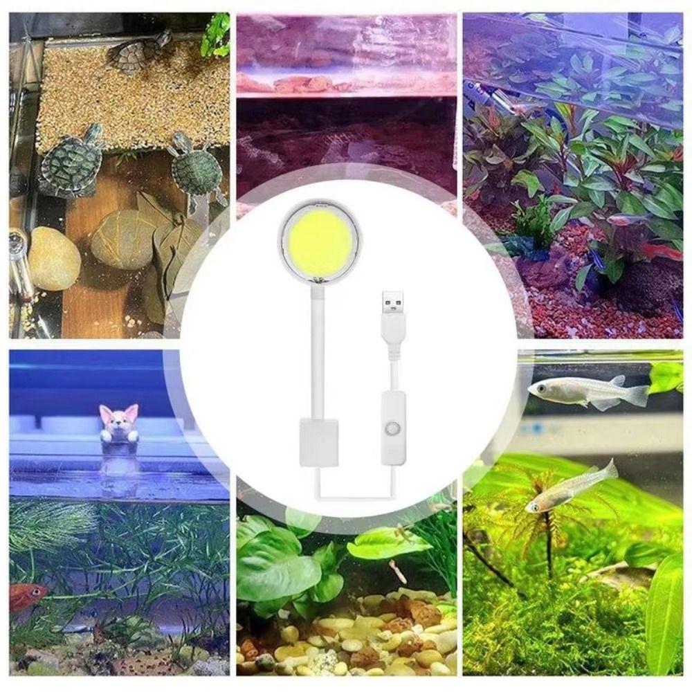 Clip on LED Fish Tank Light White Light Swivel Aquarium Lamp Water Grass Tank Spotlight Home