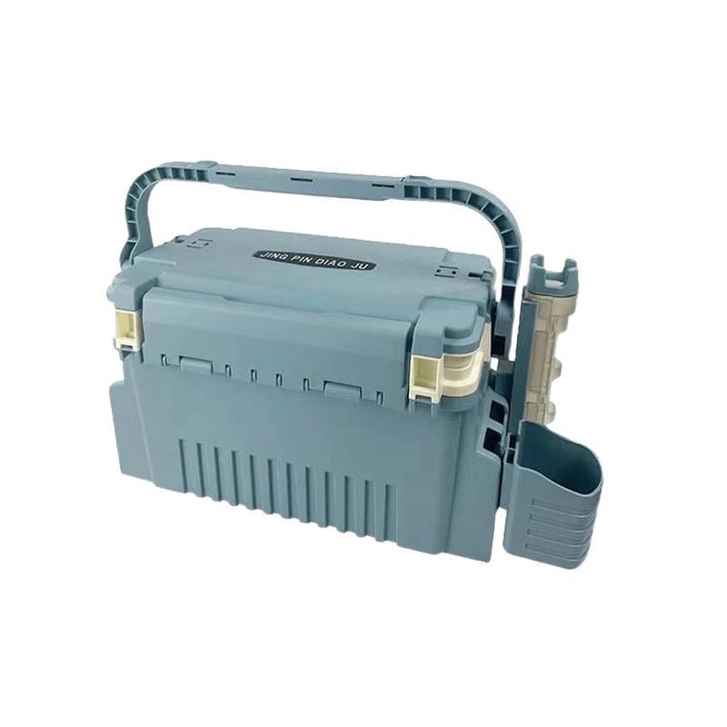 Multifunctional Large Capacity Fishing Gear Storage Box with Rod Holder