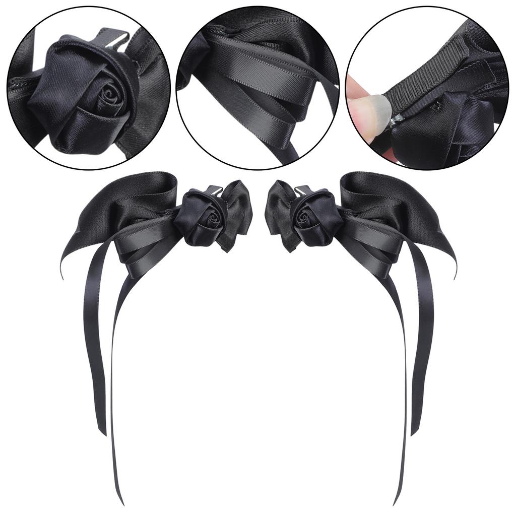 1pair Bowknot Shape Hairpins Hot Girls Rose Ribbon&Bowknot Hair Clip Makeup Hair Clip for Woman Ponytail Hair Clip