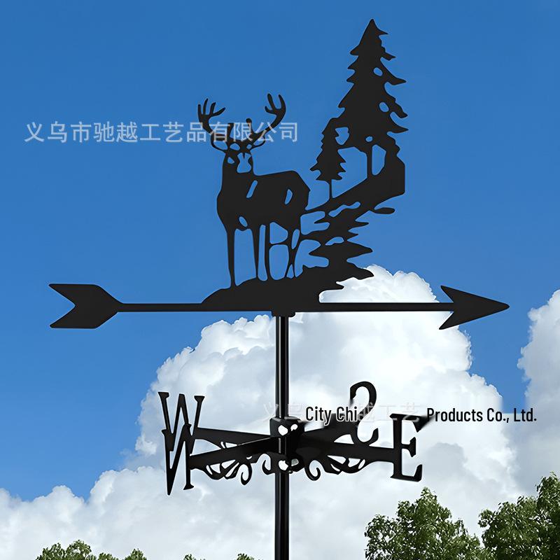 Weather Vane Ornament: Outdoor Wrought Iron Spray-Painted Roof Decoration Metal Craft