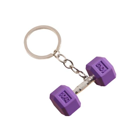 

Keychain Pendant Small Dumbbell Charm Gym Keyring Exercise Equipment Key Holder фиолетовый