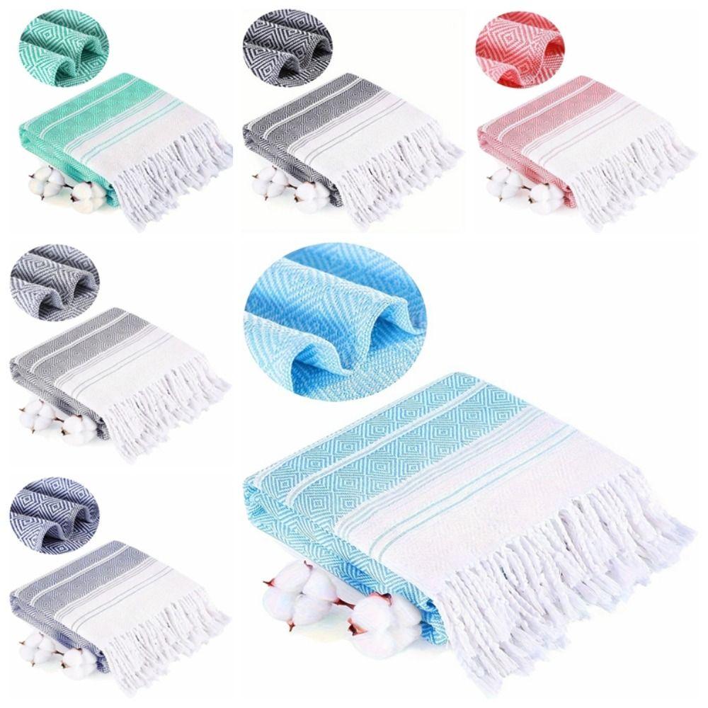 Stripe Travel Blanket Lightweight Cotton Bath Towel Set New Sand Free Towel