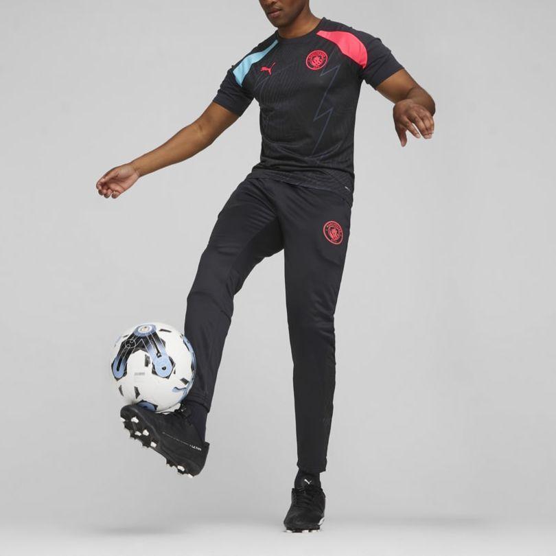 Puma Manchester City Prematch Jersey Logo Print Crew Neck Short Sleeve Football Shirt Men tops Black 772844-14